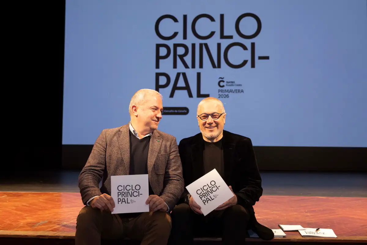 Gonzalo Castro y Paulo Rodríguez presentan el Ciclo Principal de Primavera 2026 del Teatro Rosalía de Castro (A Coruña).